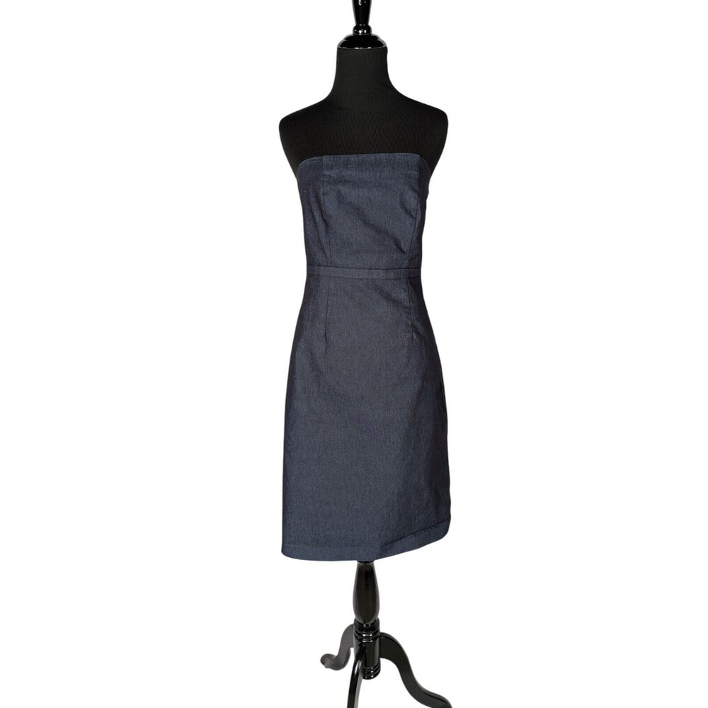 Merona Tube Dress 2 Women's Strapless Denim Dark Wash Blue ALine Retro 90s